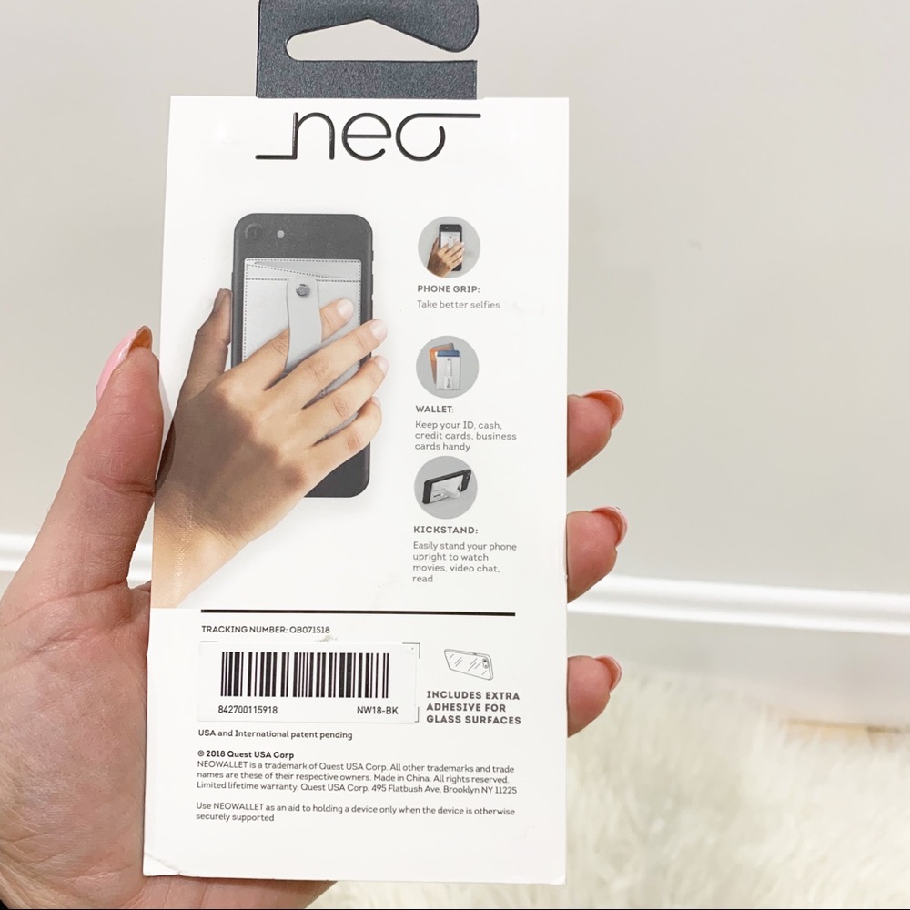 Neo Black universal phone wallet grip stand holder - Picture 3 of 6